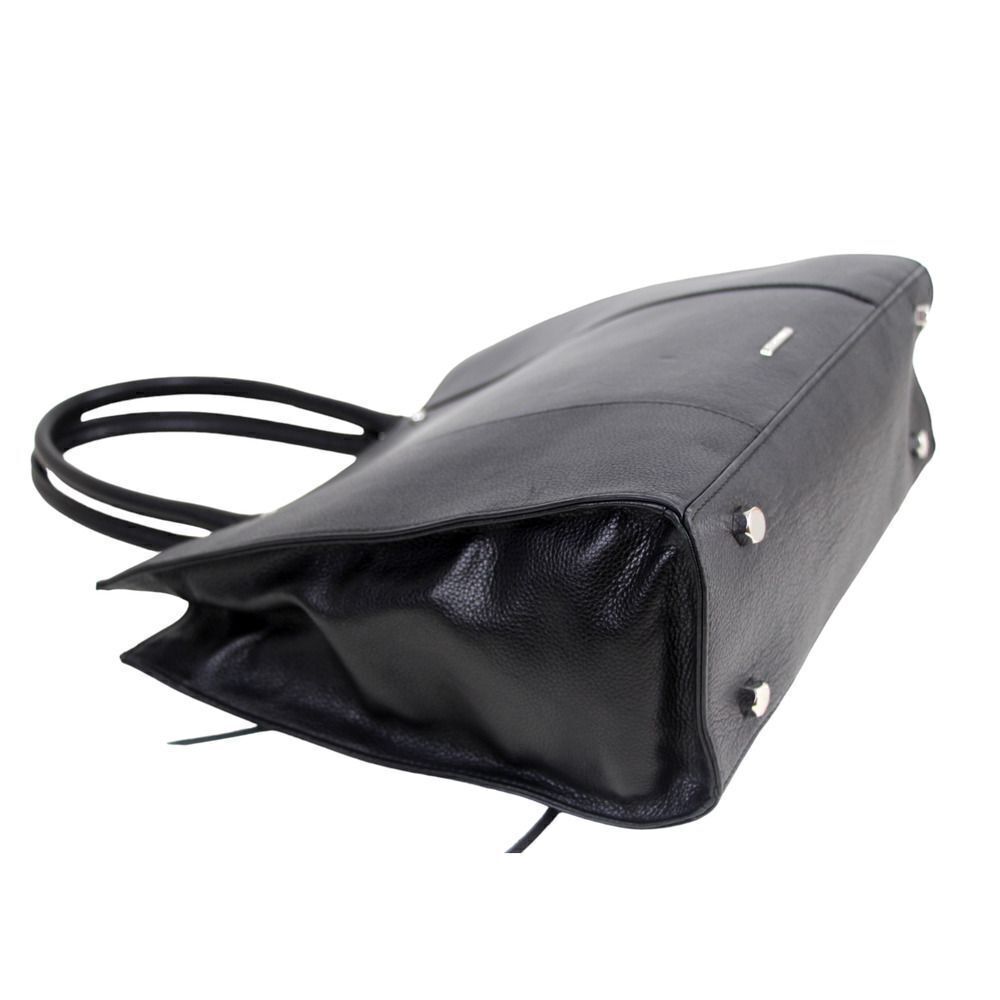 LARGE Rebecca Minkoff BLACK GENUINE LEATHER TOTE BUSINESS SHOULDER BAG HANDBAG 2 - Picture 7 of 15